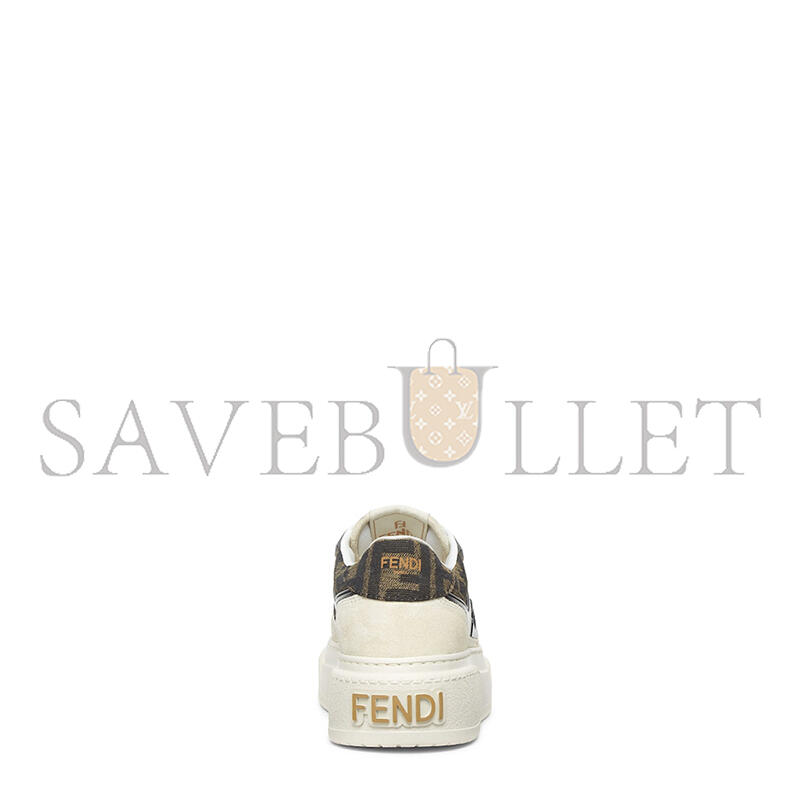FENDI MATCH CANVAS AND WHITE SUEDE PLATFORM LOW-TOPS 8E8572AQ6IF1PYW